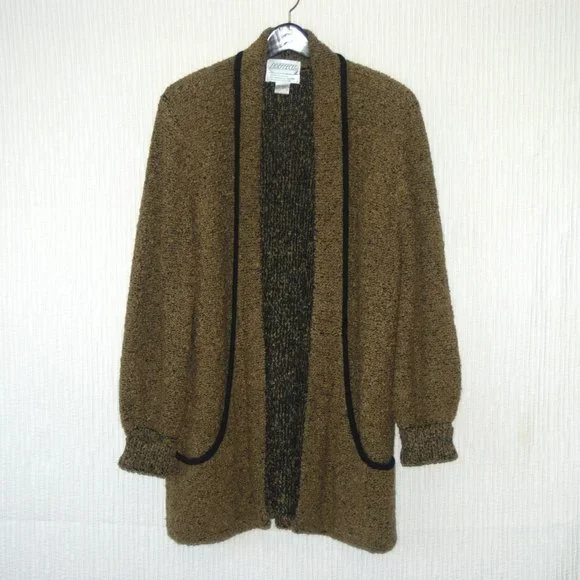 Side Effects Women's Vintage Open Front Sweater Knit Cardigan - Picture 3 of 7